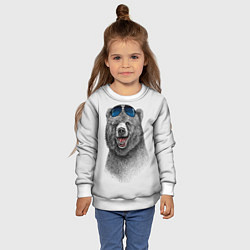 Свитшот детский Счастливый медведь, цвет: 3D-белый — фото 2