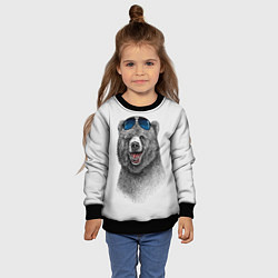 Свитшот детский Счастливый медведь, цвет: 3D-черный — фото 2