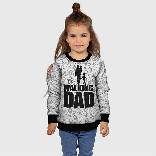 Детский свитшот Walking Dad / 3D-Черный – фото 4
