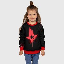 Свитшот детский Astralis: Black collection, цвет: 3D-красный — фото 2