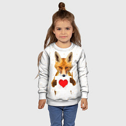 Свитшот детский Влюбленная лиса, цвет: 3D-белый — фото 2