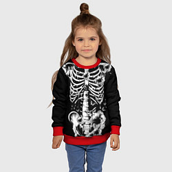 Свитшот детский Floral Skeleton, цвет: 3D-красный — фото 2
