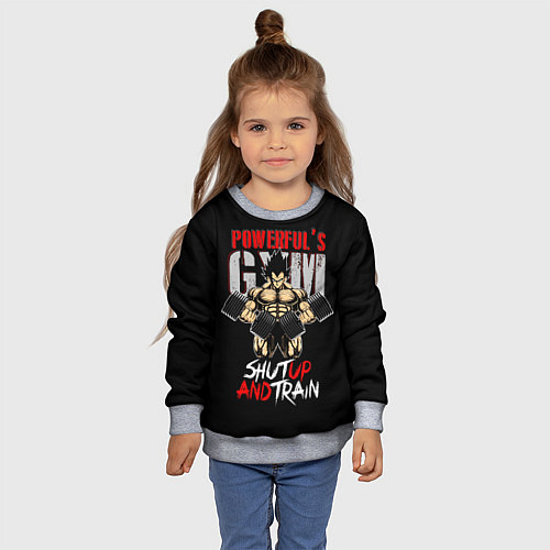 Детский свитшот Powerful Gym / 3D-Меланж – фото 4