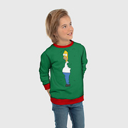 Свитшот детский Гомер в кустах, цвет: 3D-красный — фото 2