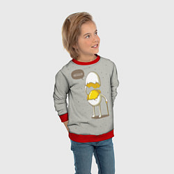 Свитшот детский Яйцо приветствует, цвет: 3D-красный — фото 2