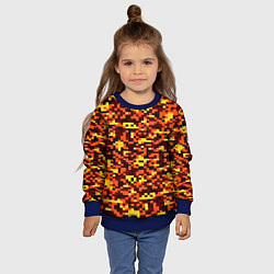 Свитшот детский Камуфляж пиксельный: оранжевый/желтый, цвет: 3D-синий — фото 2