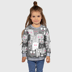 Свитшот детский Котейки 2, цвет: 3D-меланж — фото 2