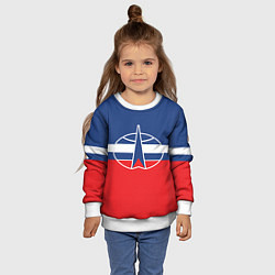Свитшот детский Флаг космический войск РФ, цвет: 3D-белый — фото 2
