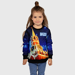 Свитшот детский Москва - Спасская башня, цвет: 3D-черный — фото 2