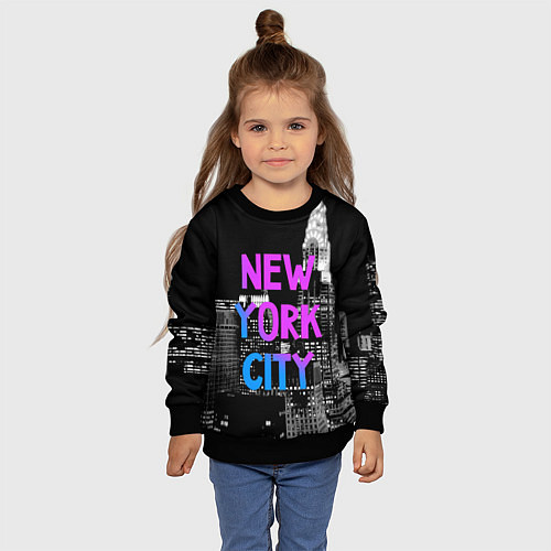 Детский свитшот Flur NYC / 3D-Черный – фото 4