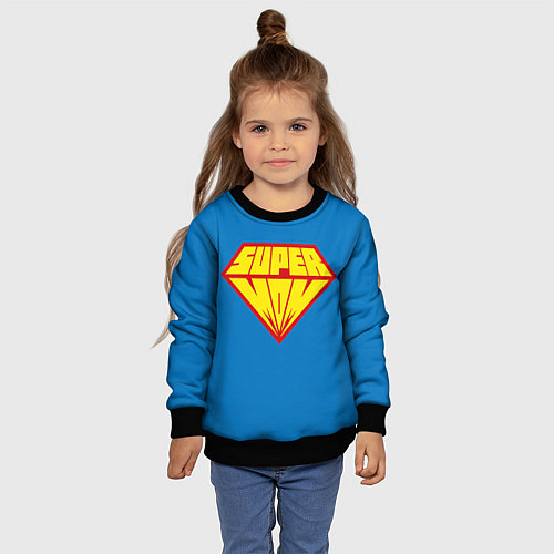 Детский свитшот Супермама / 3D-Черный – фото 4