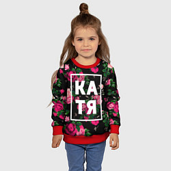 Свитшот детский Катя, цвет: 3D-красный — фото 2