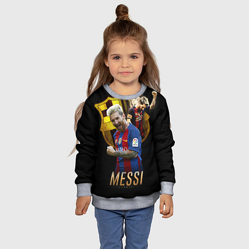 Детский свитшот Messi Star / 3D-Меланж – фото 4