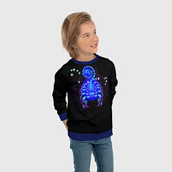 Свитшот детский Космический Скорпион, цвет: 3D-синий — фото 2