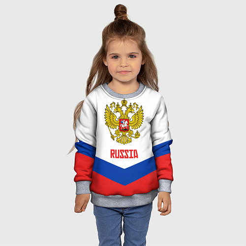 Детский свитшот Russia Hockey Team / 3D-Меланж – фото 4