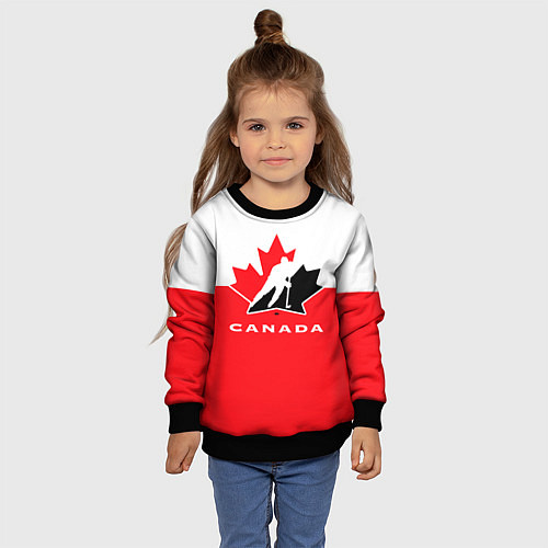 Детский свитшот Canada Team / 3D-Черный – фото 4