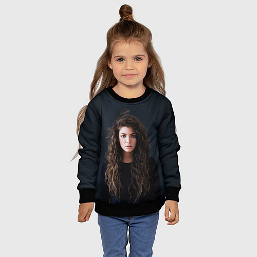 Детский свитшот Lorde / 3D-Черный – фото 4