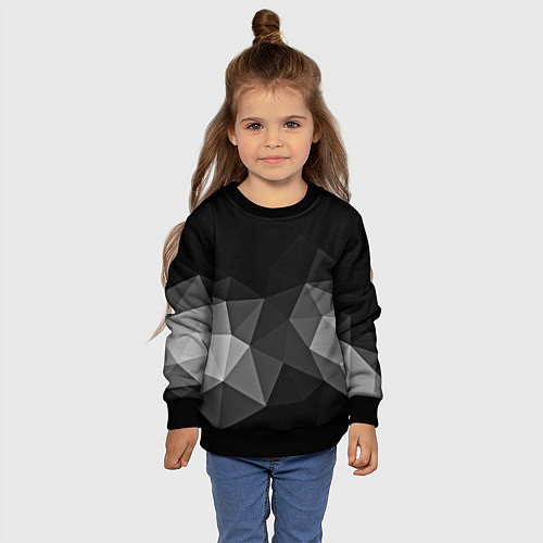 Детский свитшот Abstract gray / 3D-Черный – фото 4