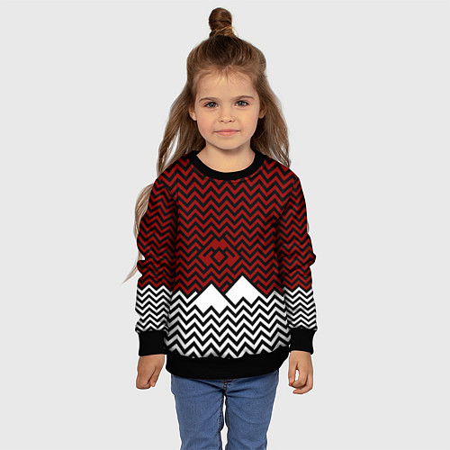 Детский свитшот Твин Пикс: Минимализм / 3D-Черный – фото 4