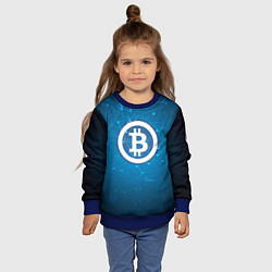 Свитшот детский Bitcoin Blue, цвет: 3D-синий — фото 2