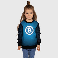 Свитшот детский Bitcoin Blue, цвет: 3D-черный — фото 2