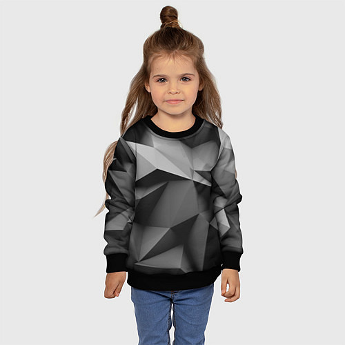 Детский свитшот Gray abstraction / 3D-Черный – фото 4