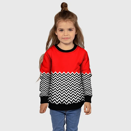 Детский свитшот Твин Пикс: узор / 3D-Черный – фото 4