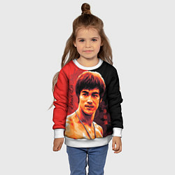 Свитшот детский Брюс Ли, цвет: 3D-белый — фото 2
