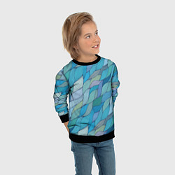 Свитшот детский Волны, цвет: 3D-черный — фото 2