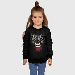 Свитшот детский Дикий волк, цвет: 3D-черный — фото 2