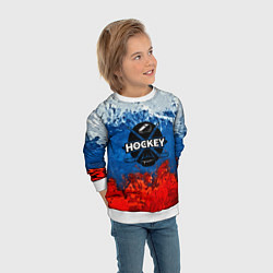 Свитшот детский Хоккей триколор, цвет: 3D-белый — фото 2