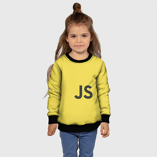 Детский свитшот JavaScript / 3D-Черный – фото 4