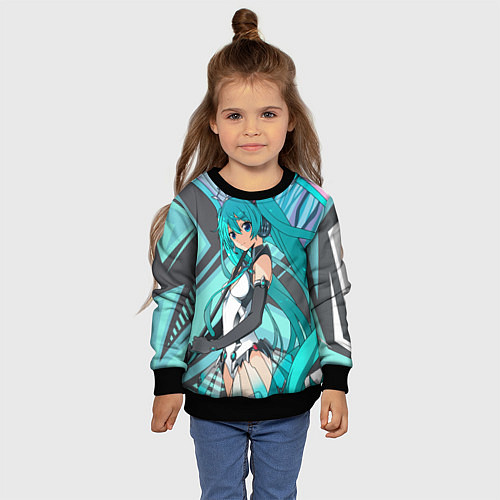 Детский свитшот Miku1 / 3D-Черный – фото 4