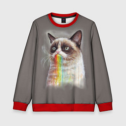 Свитшот детский Grumpy Cat, цвет: 3D-красный