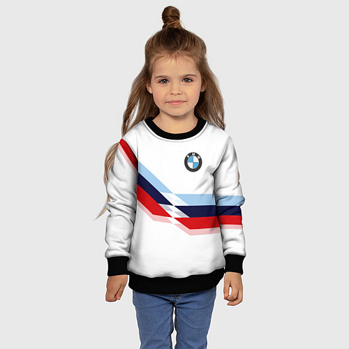 Детский свитшот BMW БМВ WHITE / 3D-Черный – фото 4