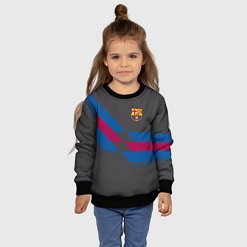 Детский свитшот Barcelona FC: Dark style / 3D-Черный – фото 4