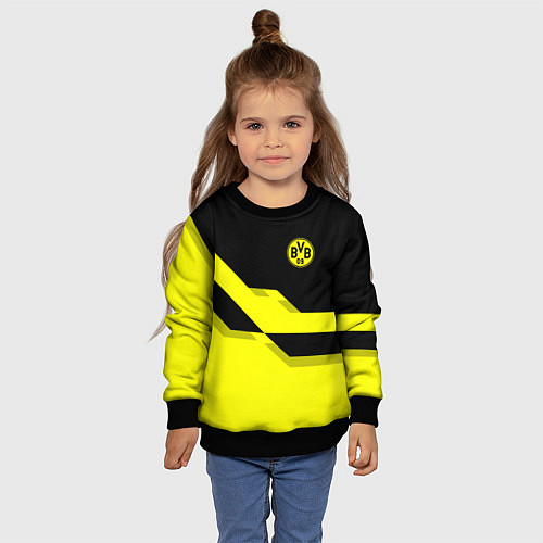Детский свитшот BVB FC: Yellow style / 3D-Черный – фото 4