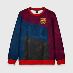 Свитшот детский FC Barcelona: Dark polygons, цвет: 3D-красный