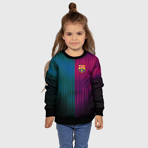 Детский свитшот Barcelona FC: Abstract 2018 / 3D-Черный – фото 4