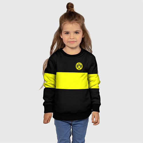 Детский свитшот Borussia 2018 Black and Yellow / 3D-Черный – фото 4