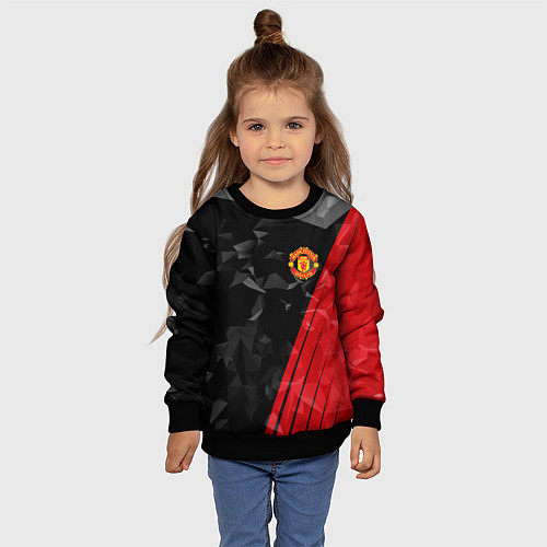 Детский свитшот FC Manchester United: Abstract / 3D-Черный – фото 4