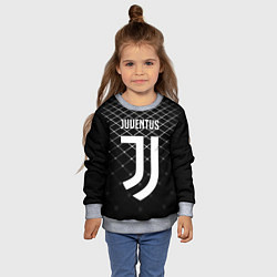 Свитшот детский FC Juventus: Black Lines, цвет: 3D-меланж — фото 2