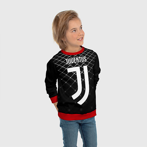 Детский свитшот FC Juventus: Black Lines / 3D-Красный – фото 3