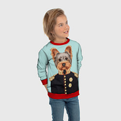 Свитшот детский Йоркширский терьер адмирал, цвет: 3D-красный — фото 2
