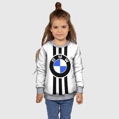 Детский свитшот BMW: Black Strips / 3D-Меланж – фото 4