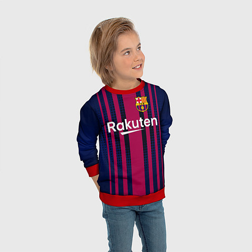 Детский свитшот FC Barcelona: Rakuten / 3D-Красный – фото 3