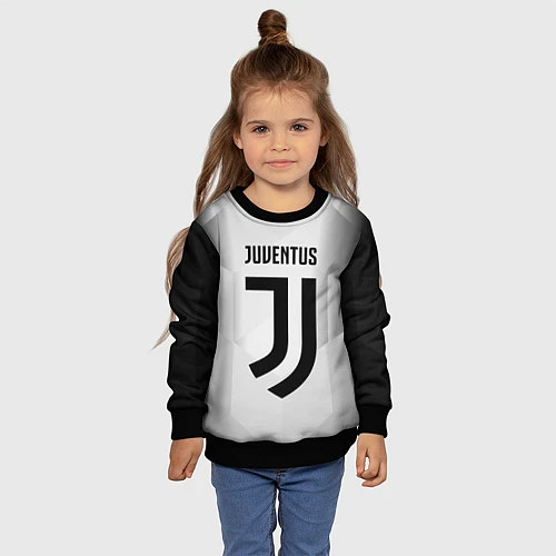 Детский свитшот FC Juventus: Silver Original / 3D-Черный – фото 4