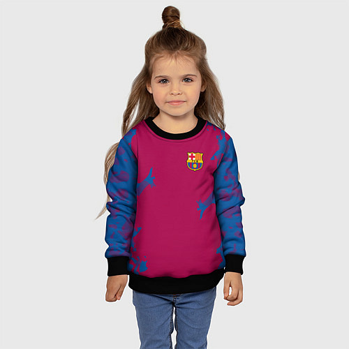 Детский свитшот FC Barcelona: Purple Original / 3D-Черный – фото 4