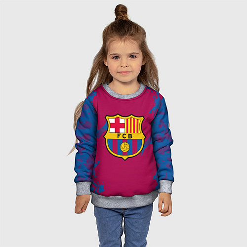 Детский свитшот FC Barcelona: Purple & Blue / 3D-Меланж – фото 4