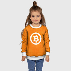 Свитшот детский Bitcoin, цвет: 3D-белый — фото 2